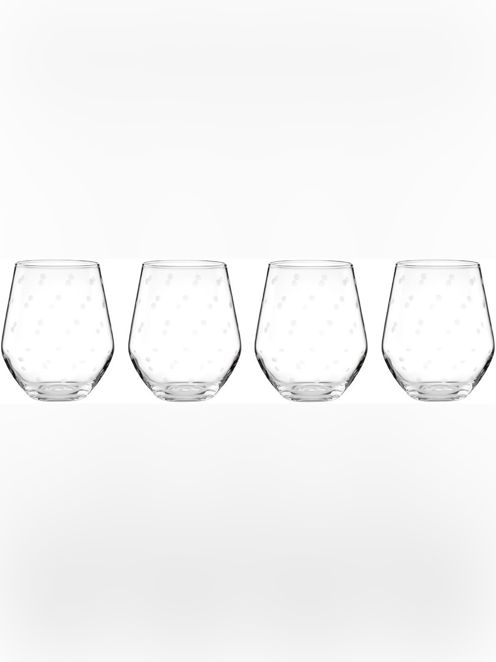 kate spade Clear Polka Dot Stemless Wine Glasses - Set of 2